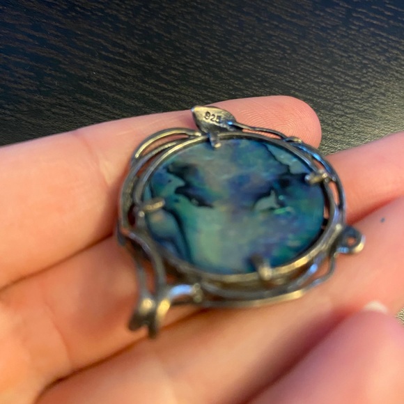 Abalone shell sterling silver pendant - Picture 4 of 7